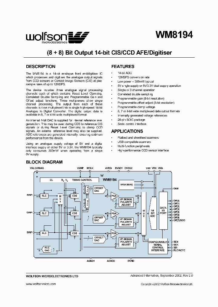 WM8194_2298130.PDF Datasheet