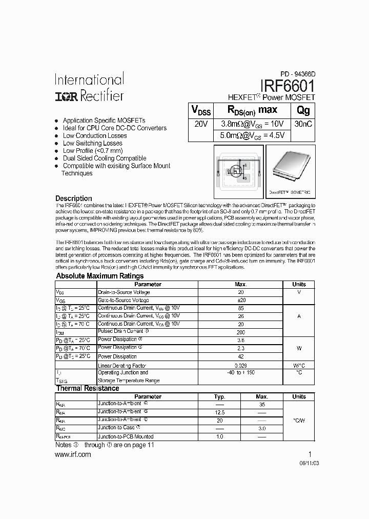 IRF6601_2298212.PDF Datasheet