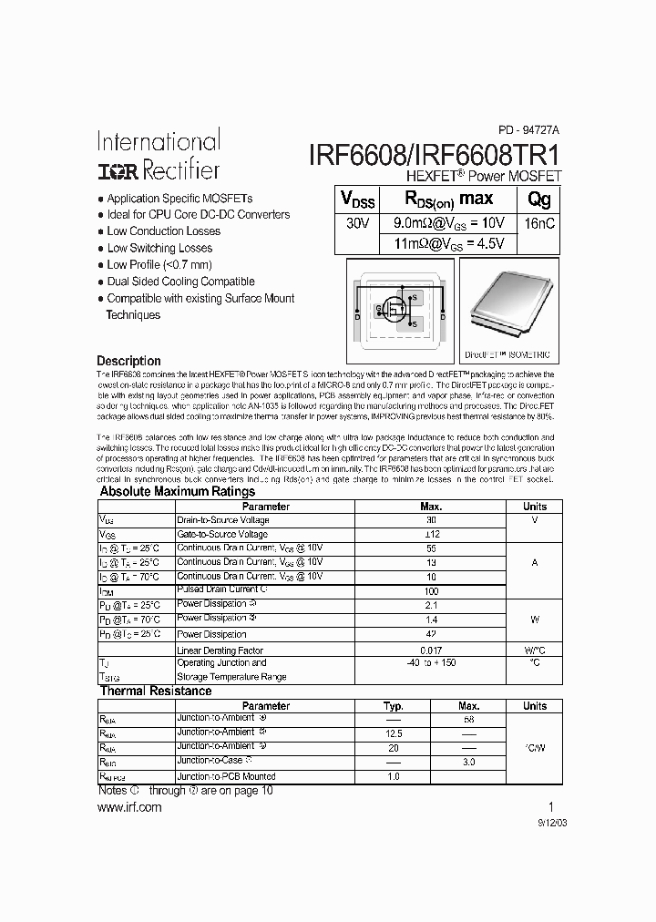 IRF6608_2298217.PDF Datasheet