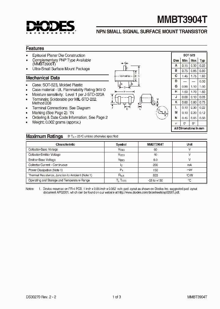 MMBT3904T-7_2313562.PDF Datasheet