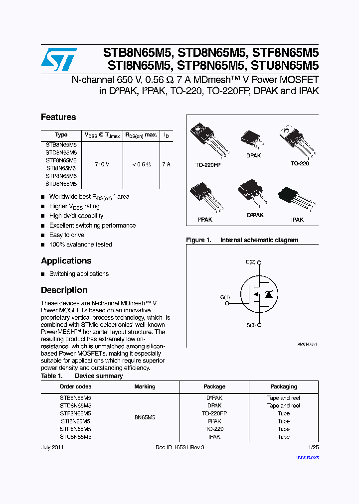 STP8N65M5_2312830.PDF Datasheet