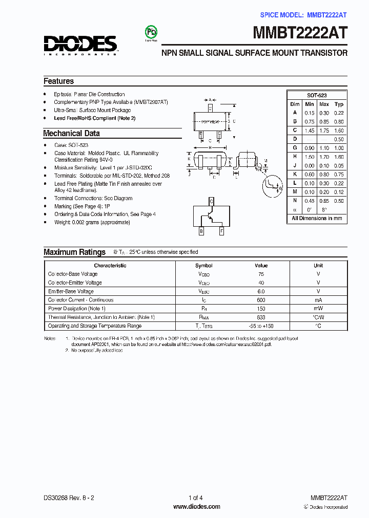 MMBT2222AT-7-F_2329586.PDF Datasheet