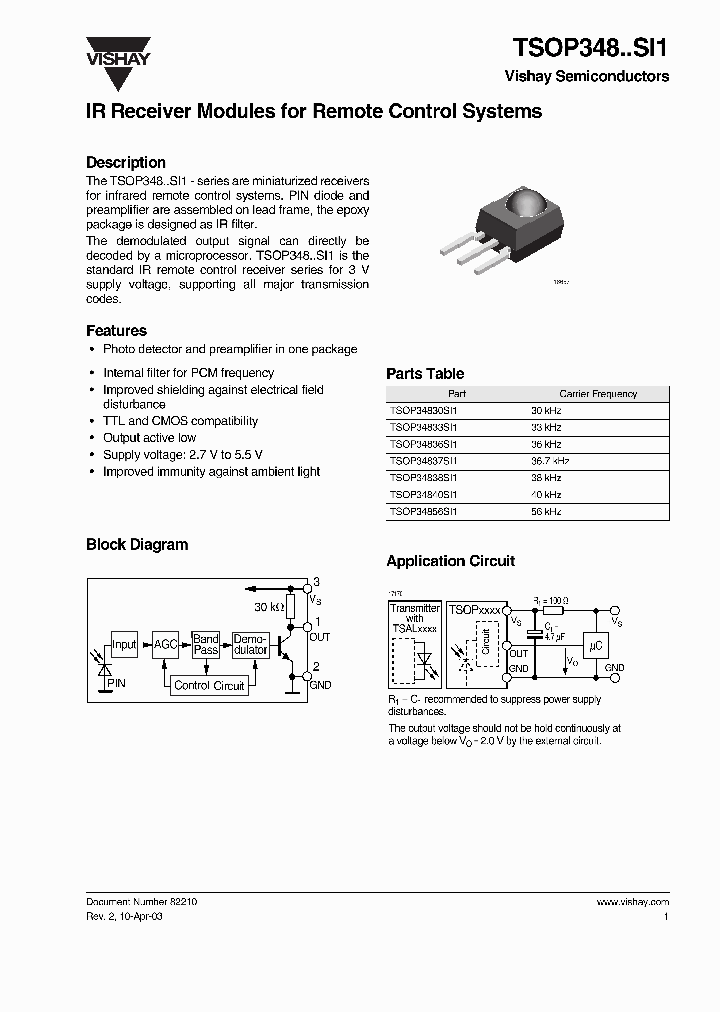 TSOP348SI1_2331429.PDF Datasheet