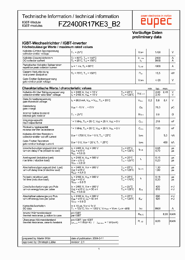 FZ2400R17KE3B2_2338180.PDF Datasheet