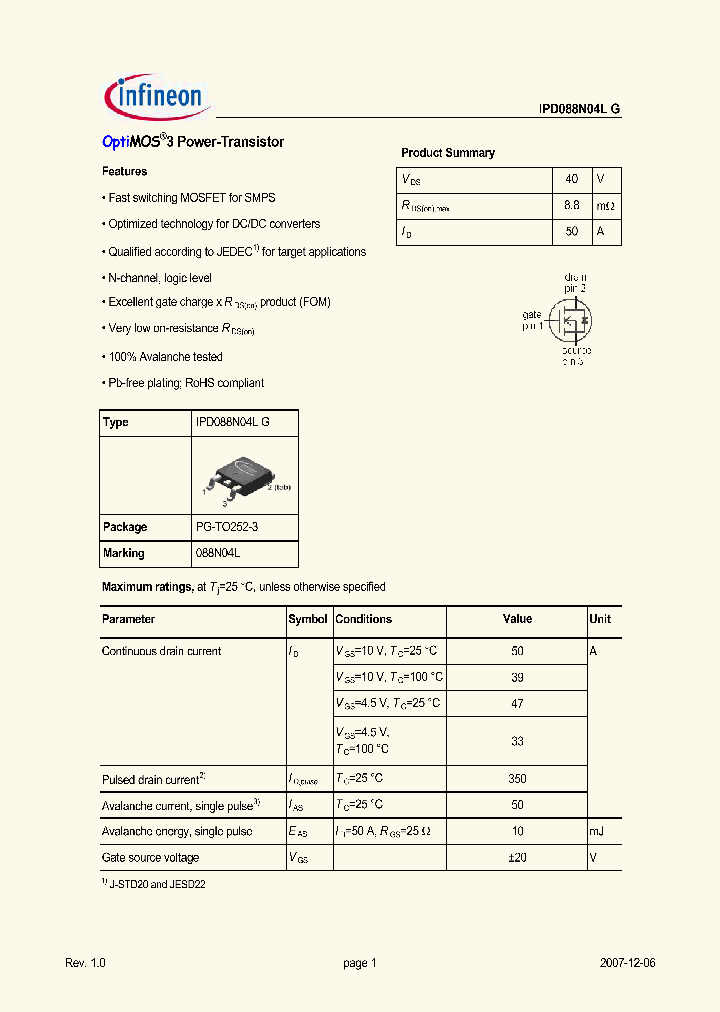 IPD088N04LG_2370611.PDF Datasheet