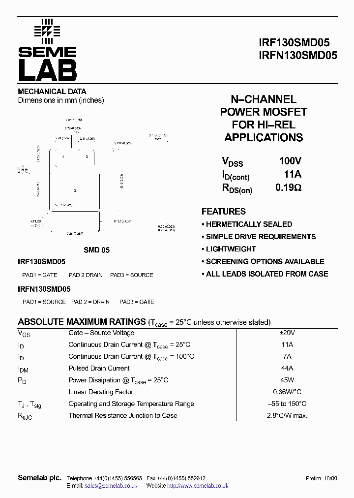 IRFN130SMD05_2375798.PDF Datasheet
