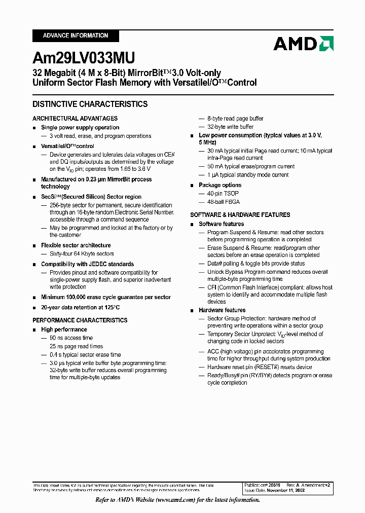 AM29LV033MUU101RFI_2374375.PDF Datasheet