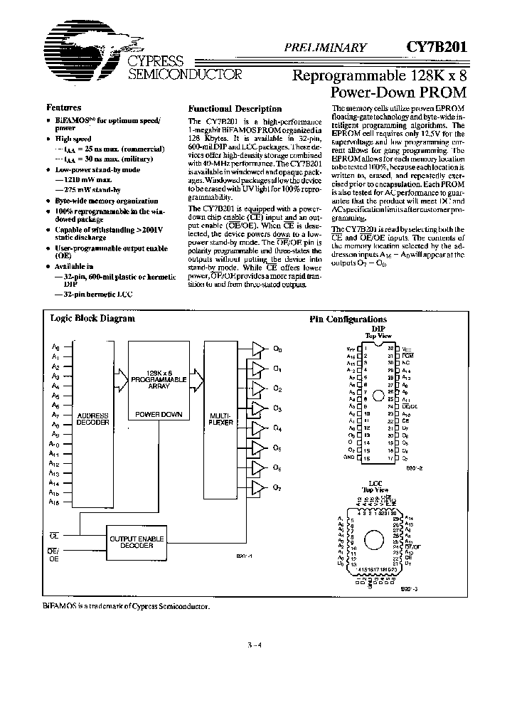 CY7B201-30WMB_2374814.PDF Datasheet