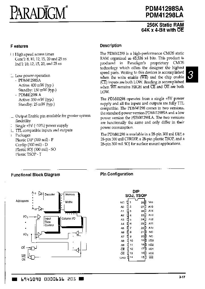PDM41298LA10PI_2376374.PDF Datasheet