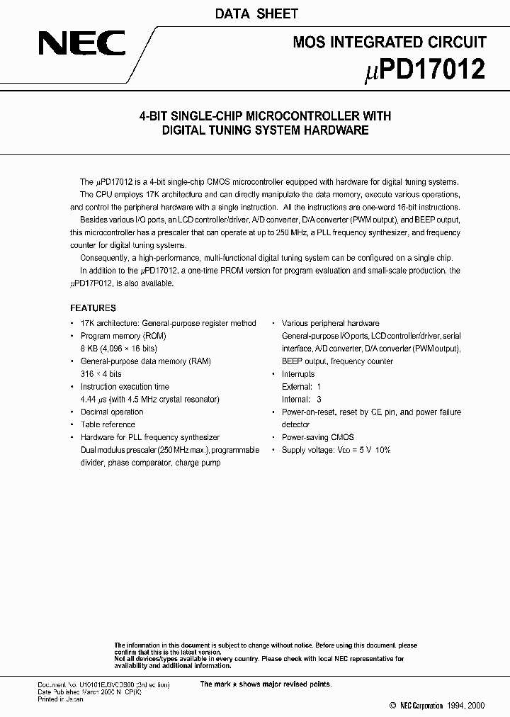 UPD17012GF-XXX-3BE_2375189.PDF Datasheet