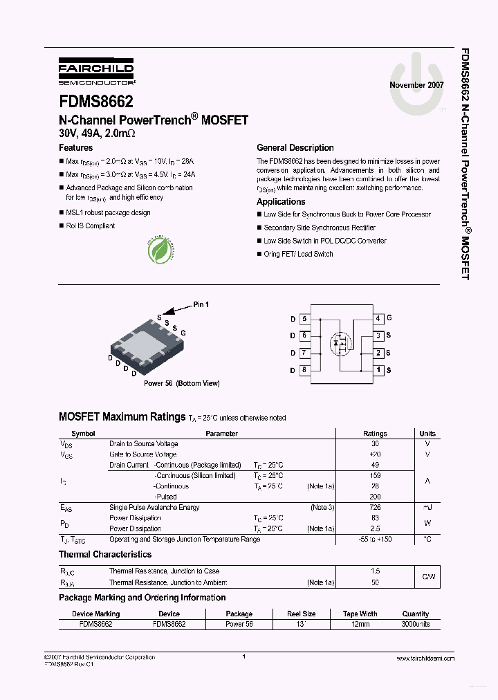 FDMS8662_2373448.PDF Datasheet