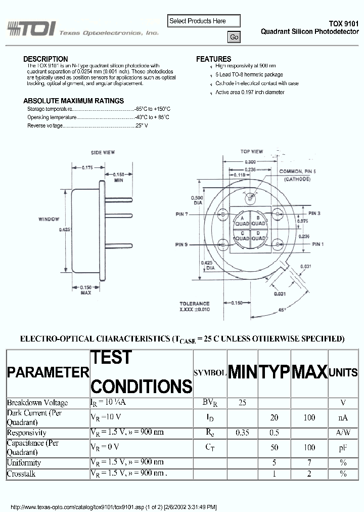 TOX9101_2375560.PDF Datasheet