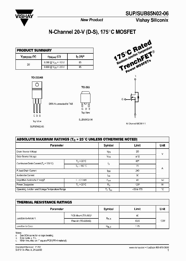 SUB85N02-06_2380386.PDF Datasheet