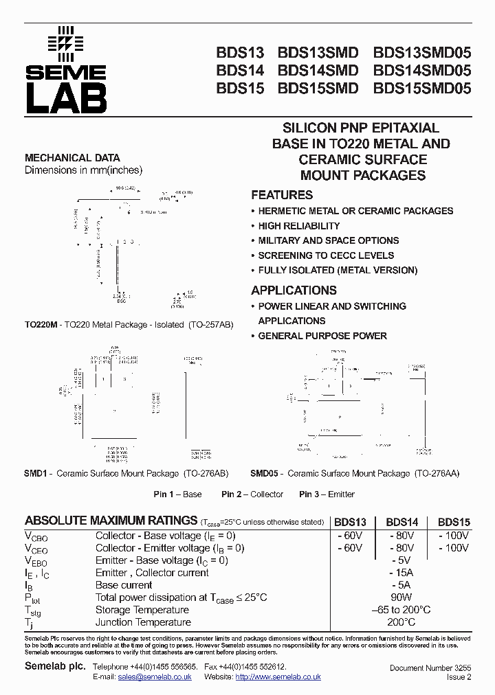 BDS13CECC_2384924.PDF Datasheet