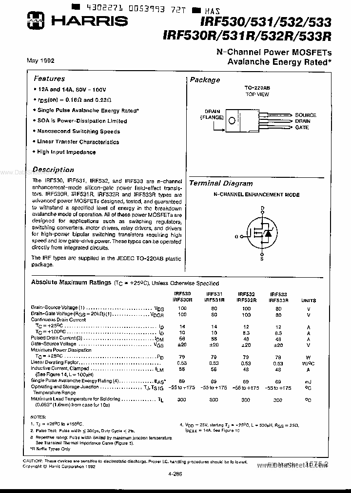 IRF533_2383802.PDF Datasheet