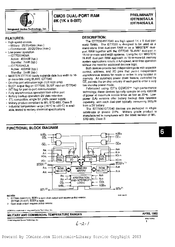IDT7040LA25CB_2387023.PDF Datasheet