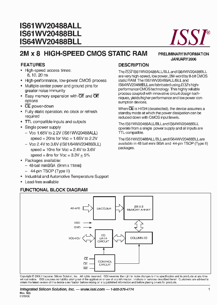 IS64WV20488BLL-10TA3_2392316.PDF Datasheet