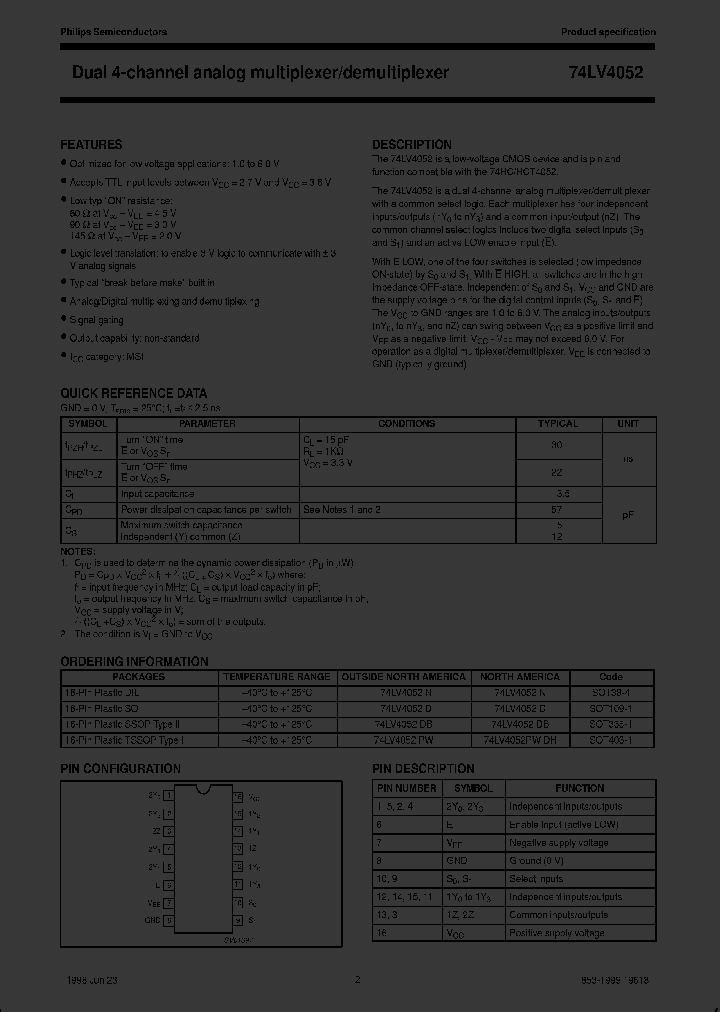 74LV4052DB-T_2398610.PDF Datasheet