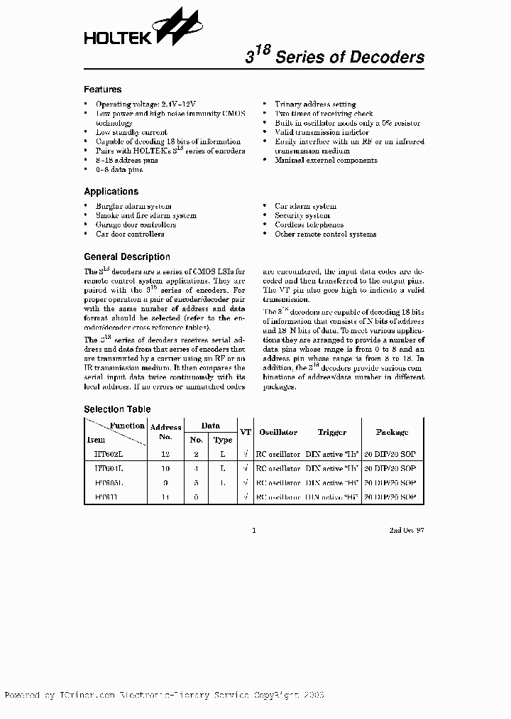 HT605L20SOP_2399732.PDF Datasheet