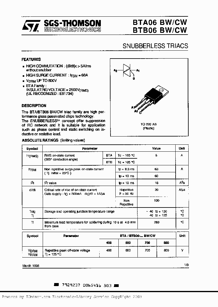 BTA06-400BW_2402357.PDF Datasheet
