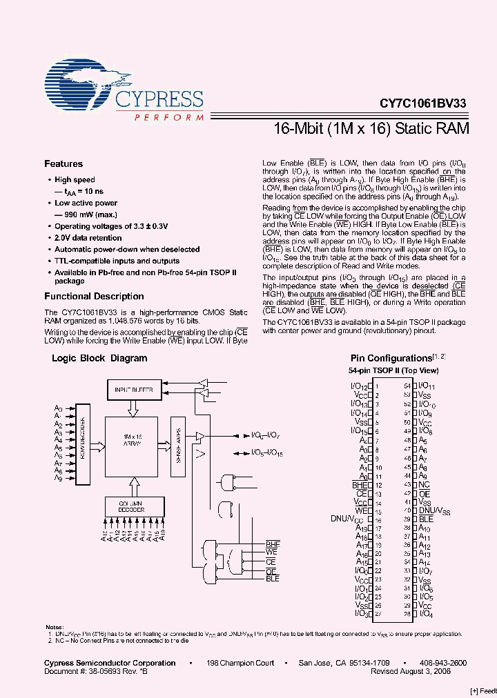 CY7C1061BV33-12ZC_2403131.PDF Datasheet
