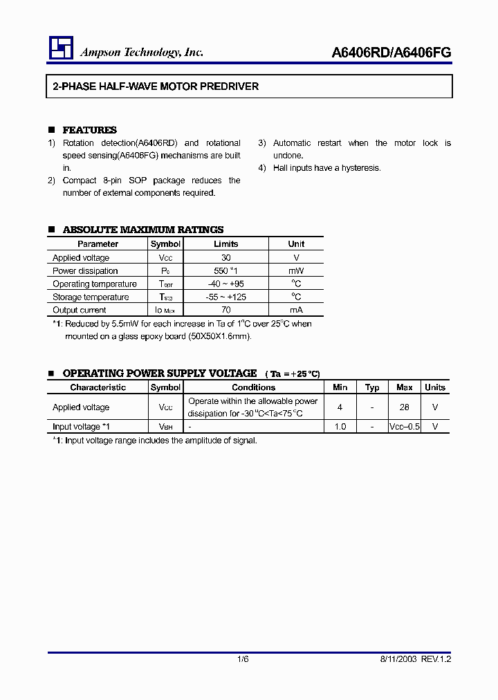 A6406FGRD_2405936.PDF Datasheet