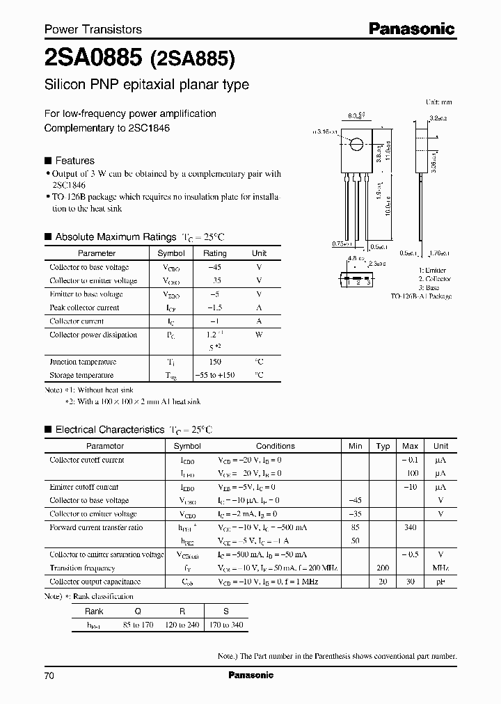 2SA08852SA885_2415247.PDF Datasheet