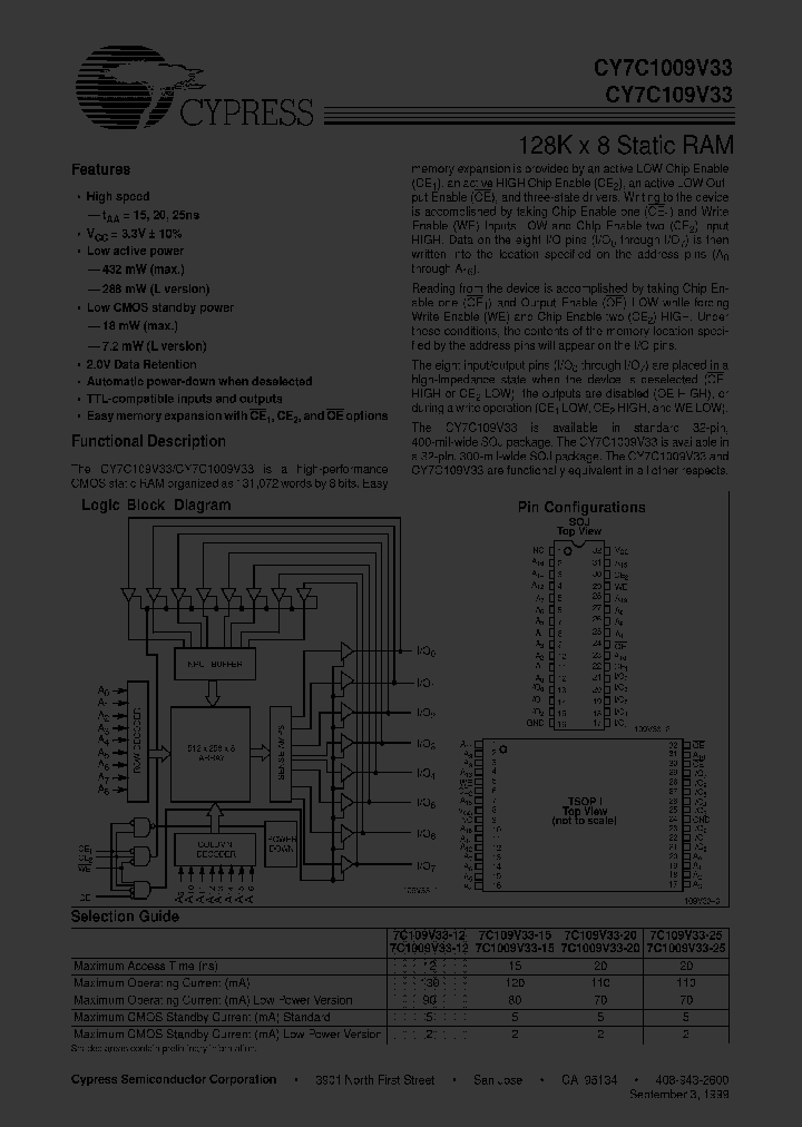 CY7C109V33-12ZC_2421194.PDF Datasheet