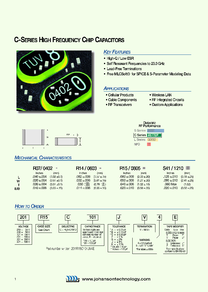 201R15C1R0A6T_2427635.PDF Datasheet