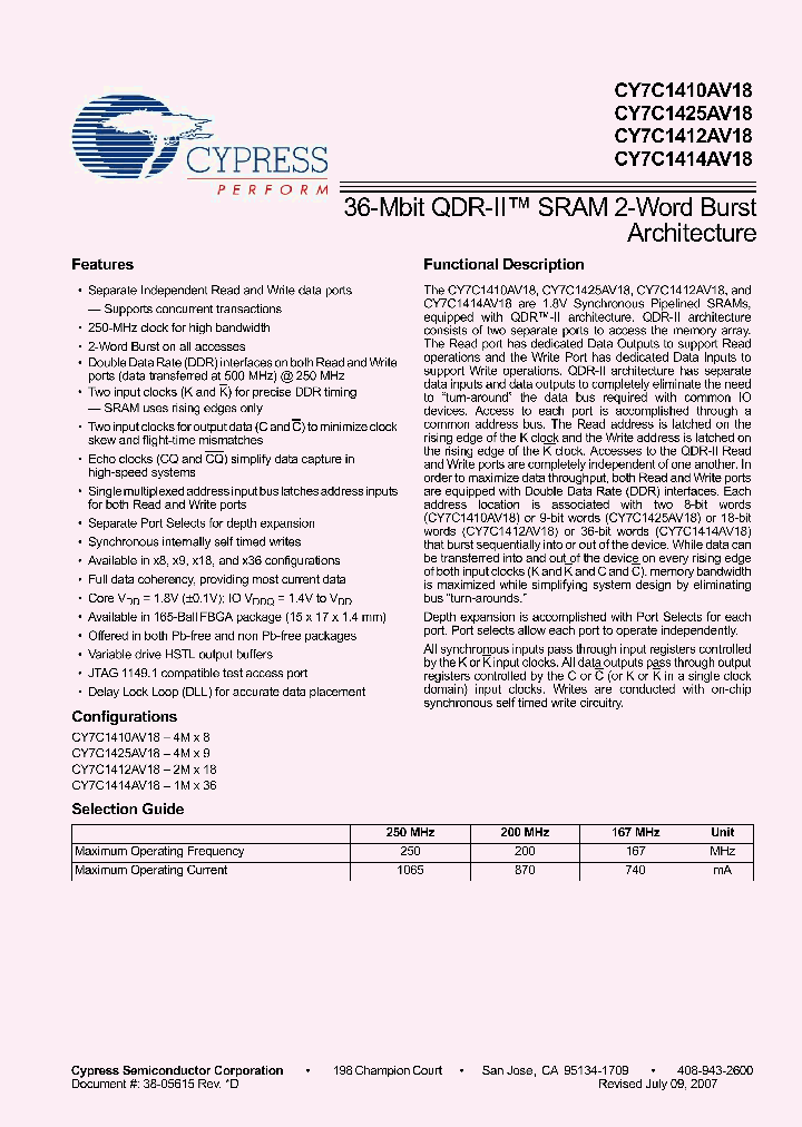 CY7C1410AV18-200BZI_2428971.PDF Datasheet