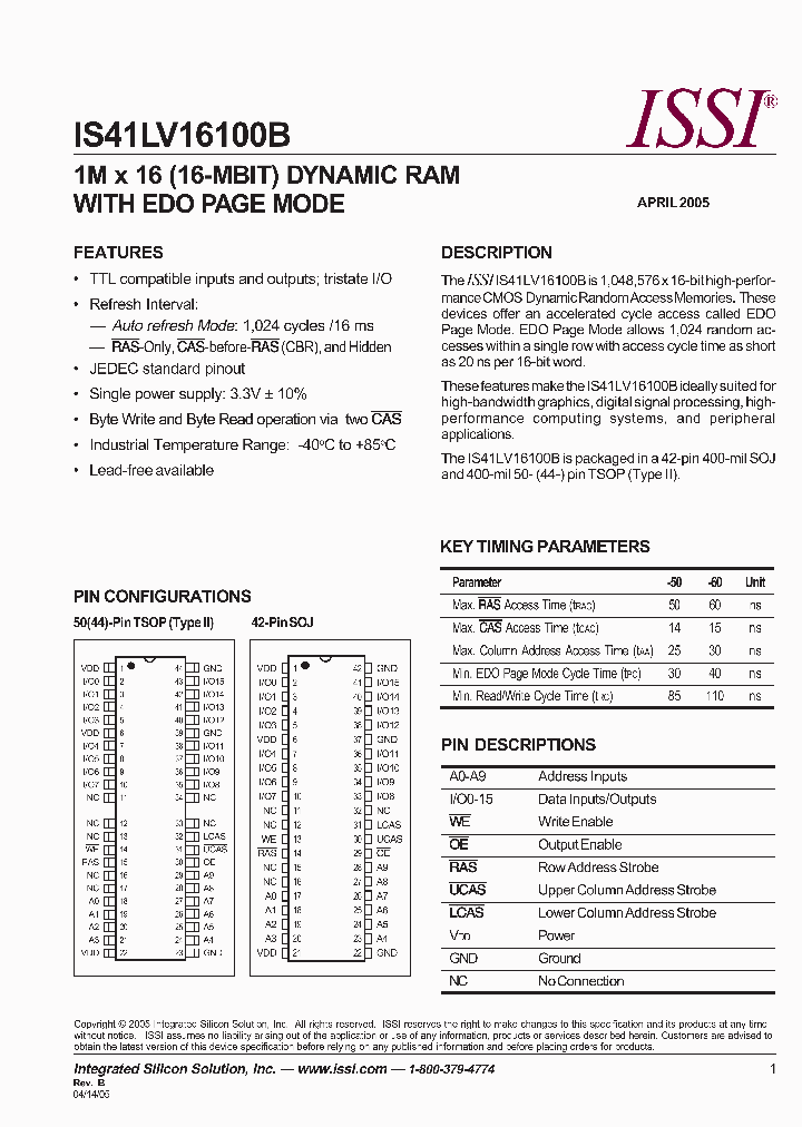 41LV16100B-60KLI_2430292.PDF Datasheet