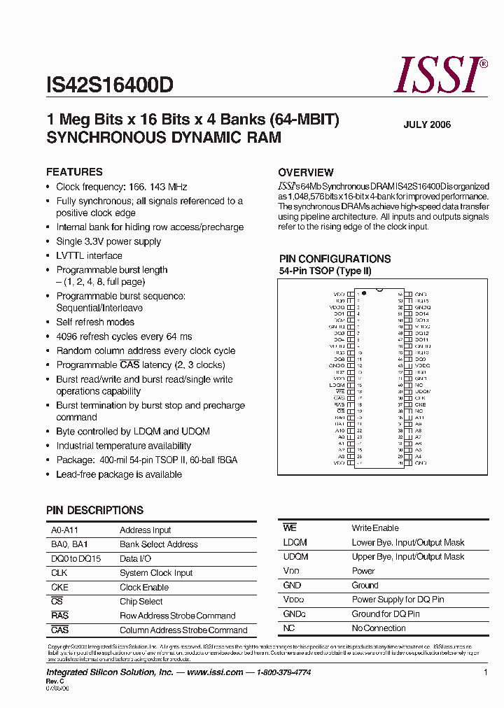 IS42S16400D-6T_2433057.PDF Datasheet