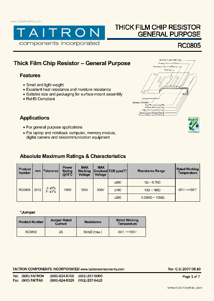 RC0805_2440634.PDF Datasheet