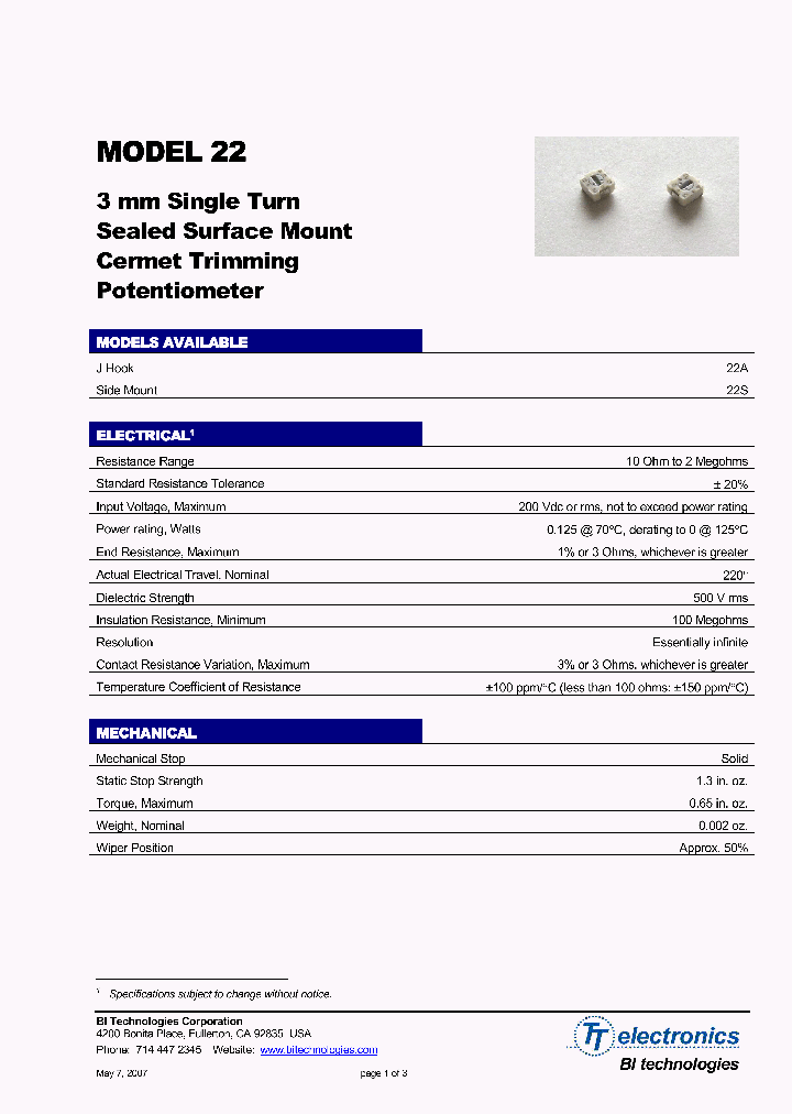 22AR10KLFTR_2437445.PDF Datasheet
