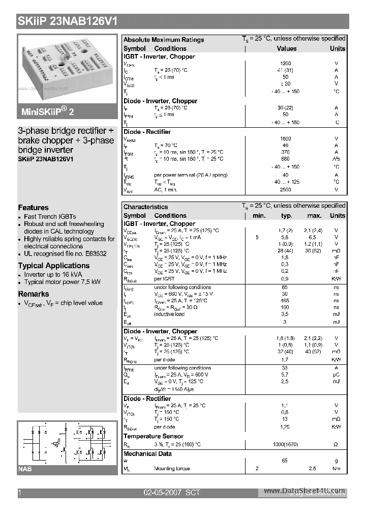 SKIIP23NAB126V1_2448853.PDF Datasheet