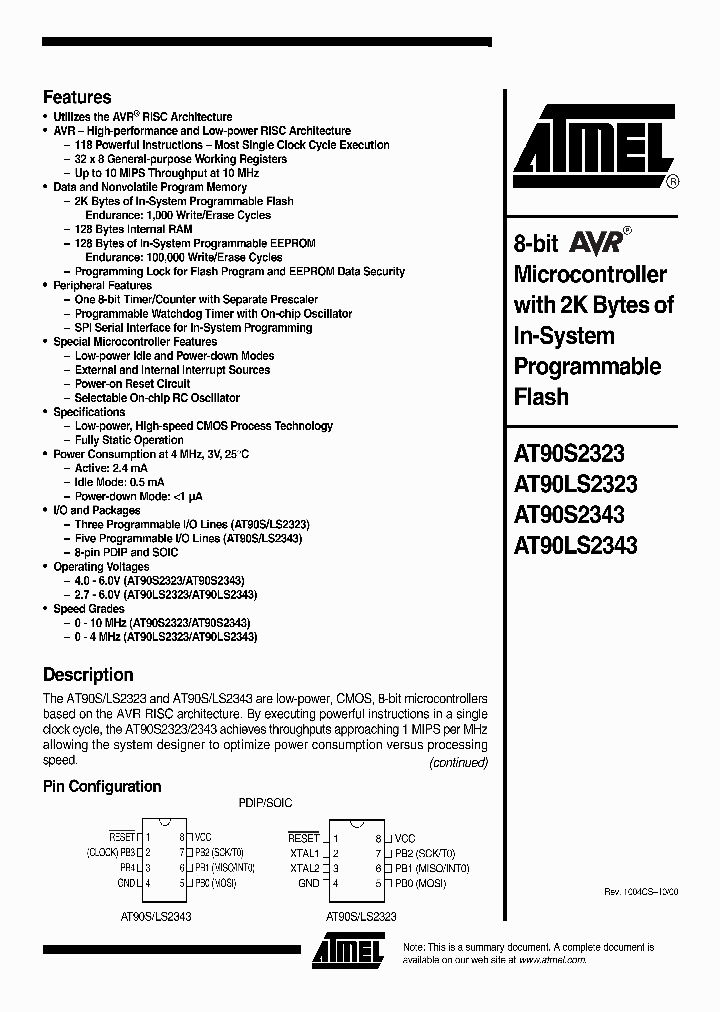 AT90LS2323-10PC_2438784.PDF Datasheet