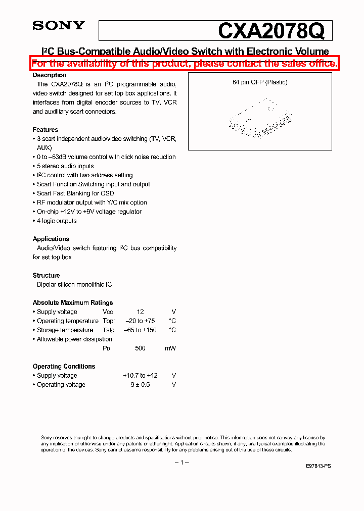 CXA2078Q_2450830.PDF Datasheet