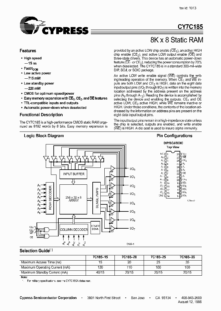 CY7C185-20PC_2442331.PDF Datasheet