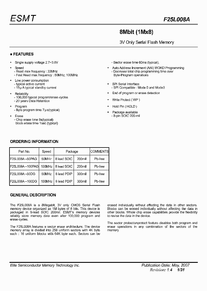 F25L008A-100PAG_2442581.PDF Datasheet