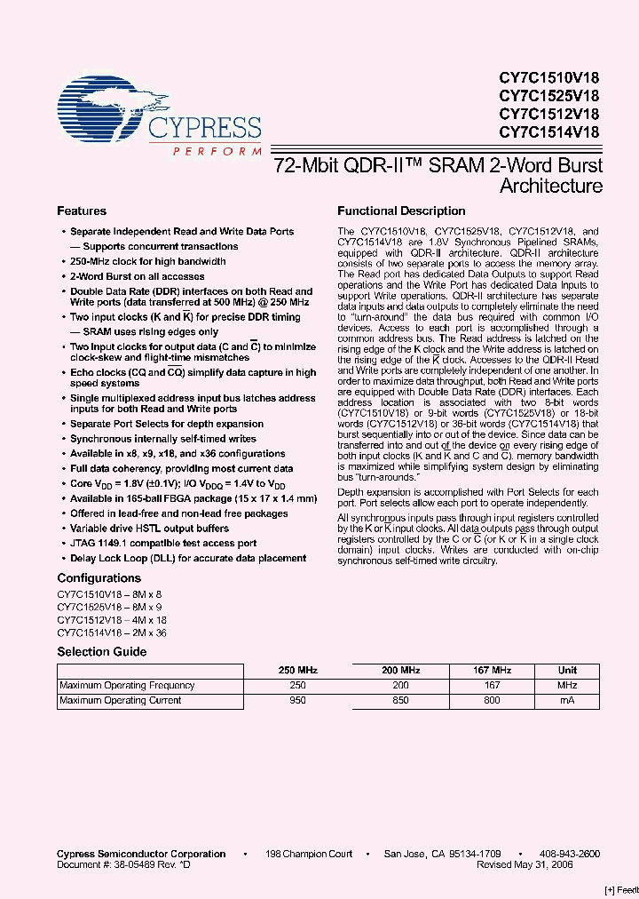 CY7C1510V18-278BZC_2447815.PDF Datasheet