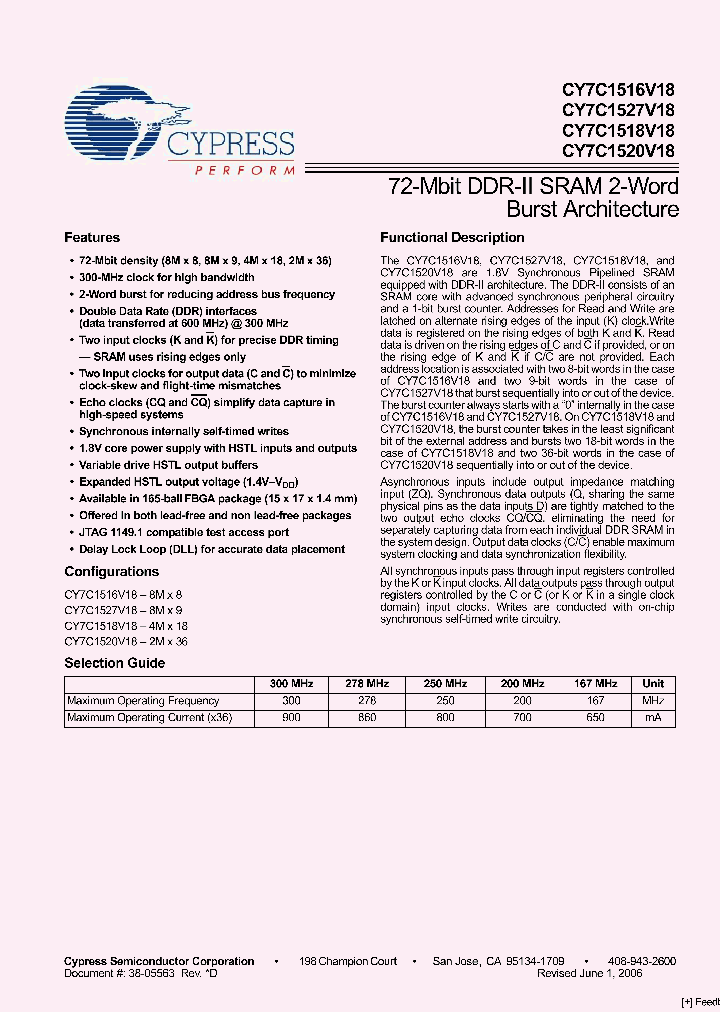CY7C1520V18-278BZXI_2447824.PDF Datasheet