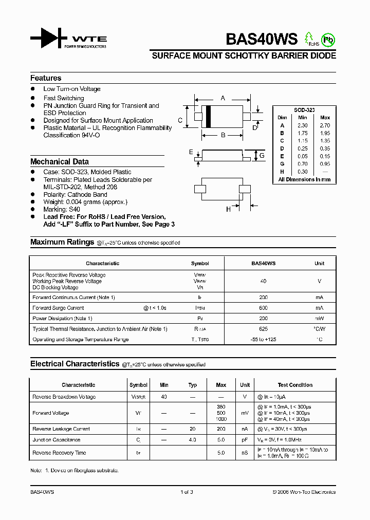 BAS40WS-T1_2448922.PDF Datasheet
