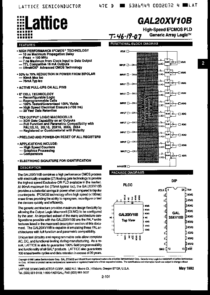 GAL20XV10B-15LJI_2448997.PDF Datasheet