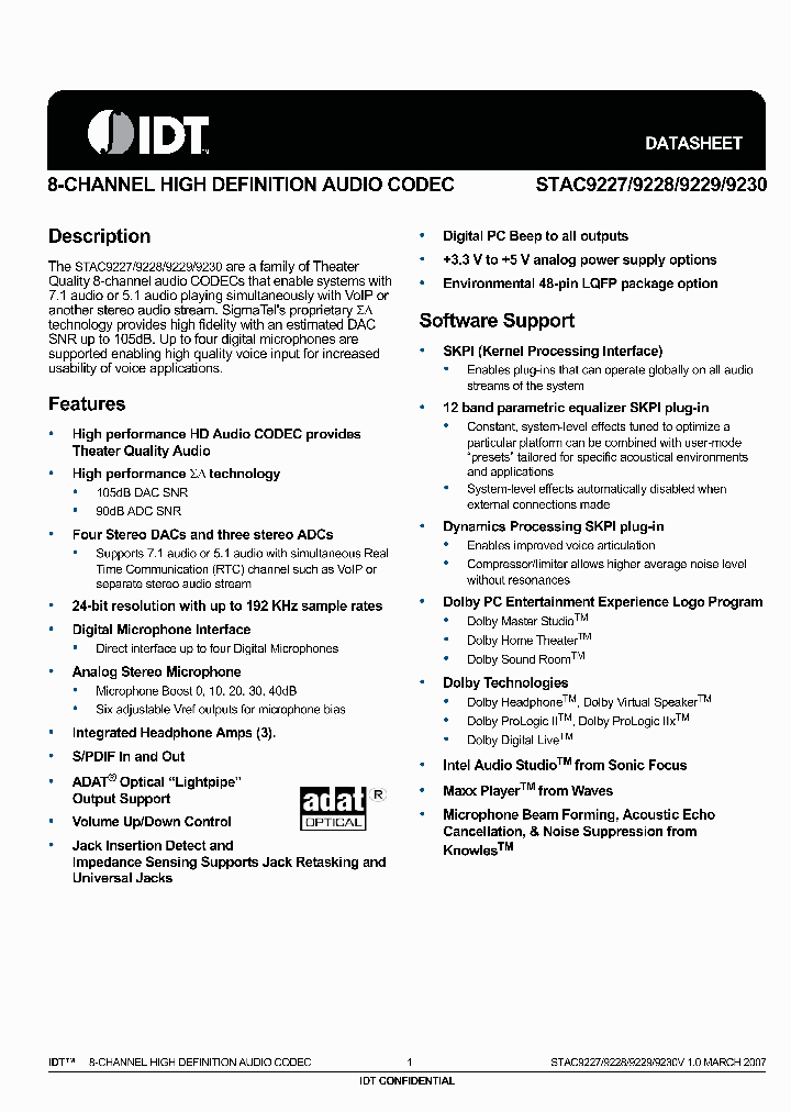 STAC9230X5TAEYYX_2449340.PDF Datasheet