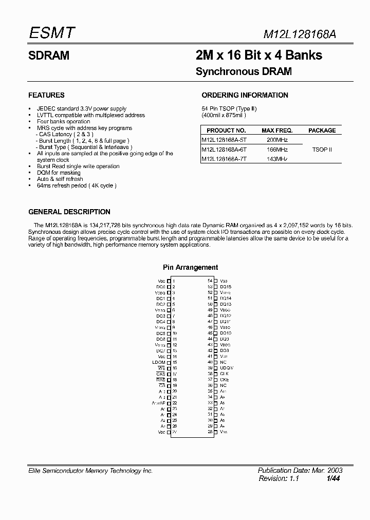 M12L128168A-5T_2462815.PDF Datasheet