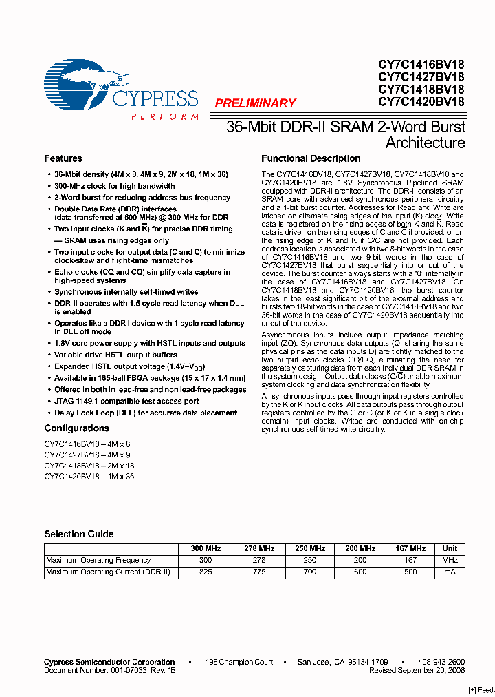 CY7C1418BV18-278BZC_2465156.PDF Datasheet