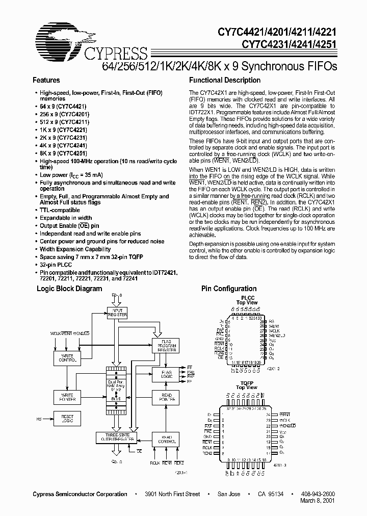 CY7C4221-25AC_2466326.PDF Datasheet