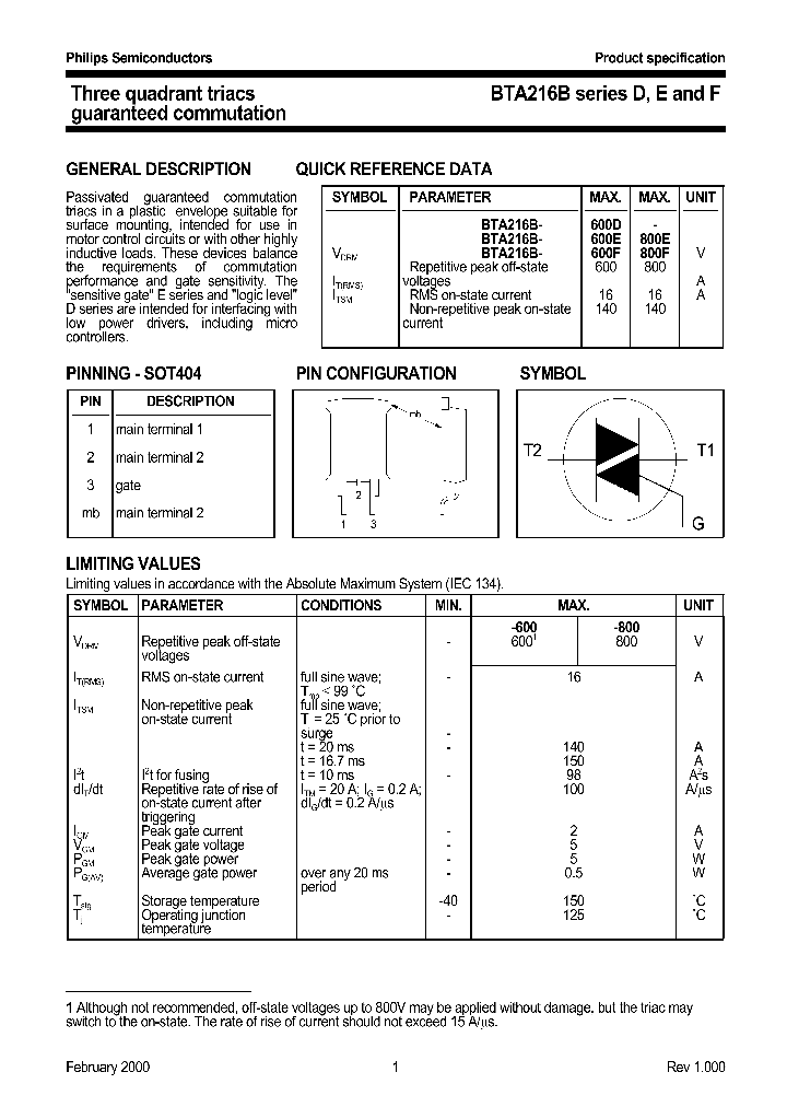 BTA216BSERIESDEANDF_2466861.PDF Datasheet