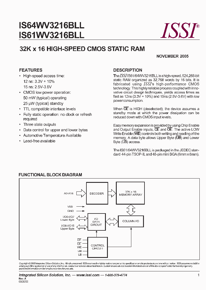IS64WV3216BLL-15BLA3_2468992.PDF Datasheet
