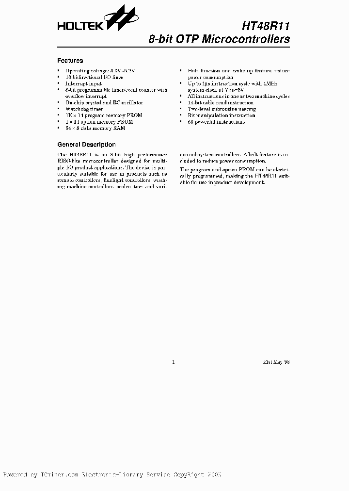 HT48R1124SKDIP-B0_2472111.PDF Datasheet
